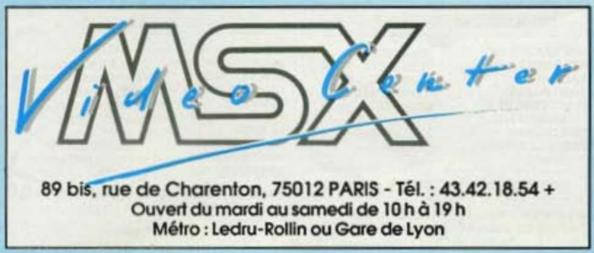 Logo et adresse postale du MSX Vidéo Center , le magasin parisien du MSX